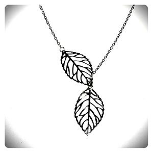 Silver leaf necklace